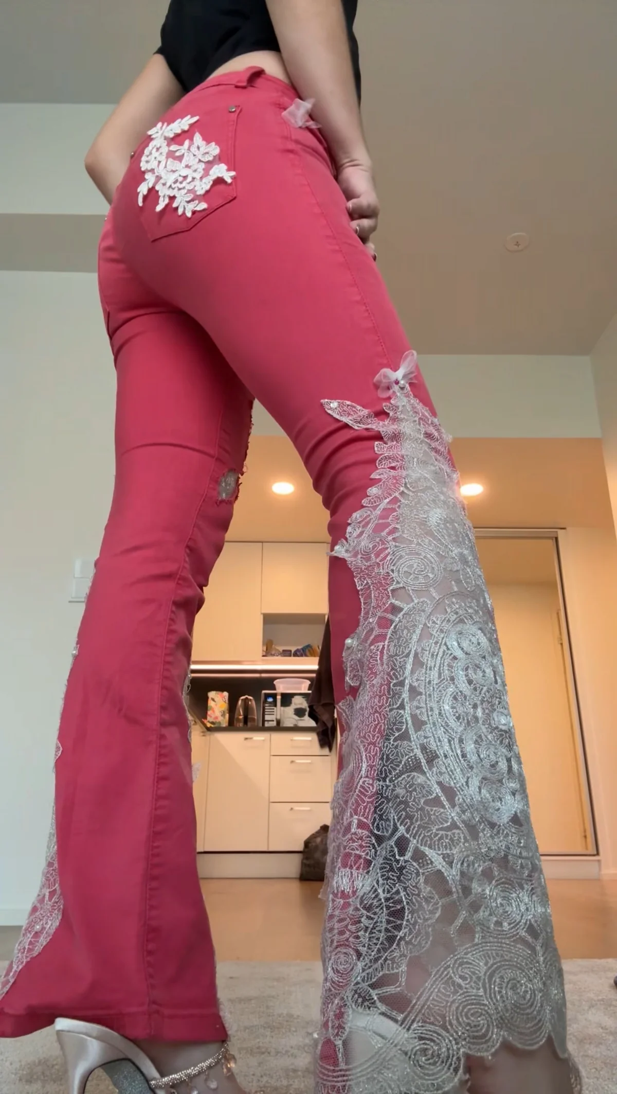 Calça Flare Personalizada Vermelha