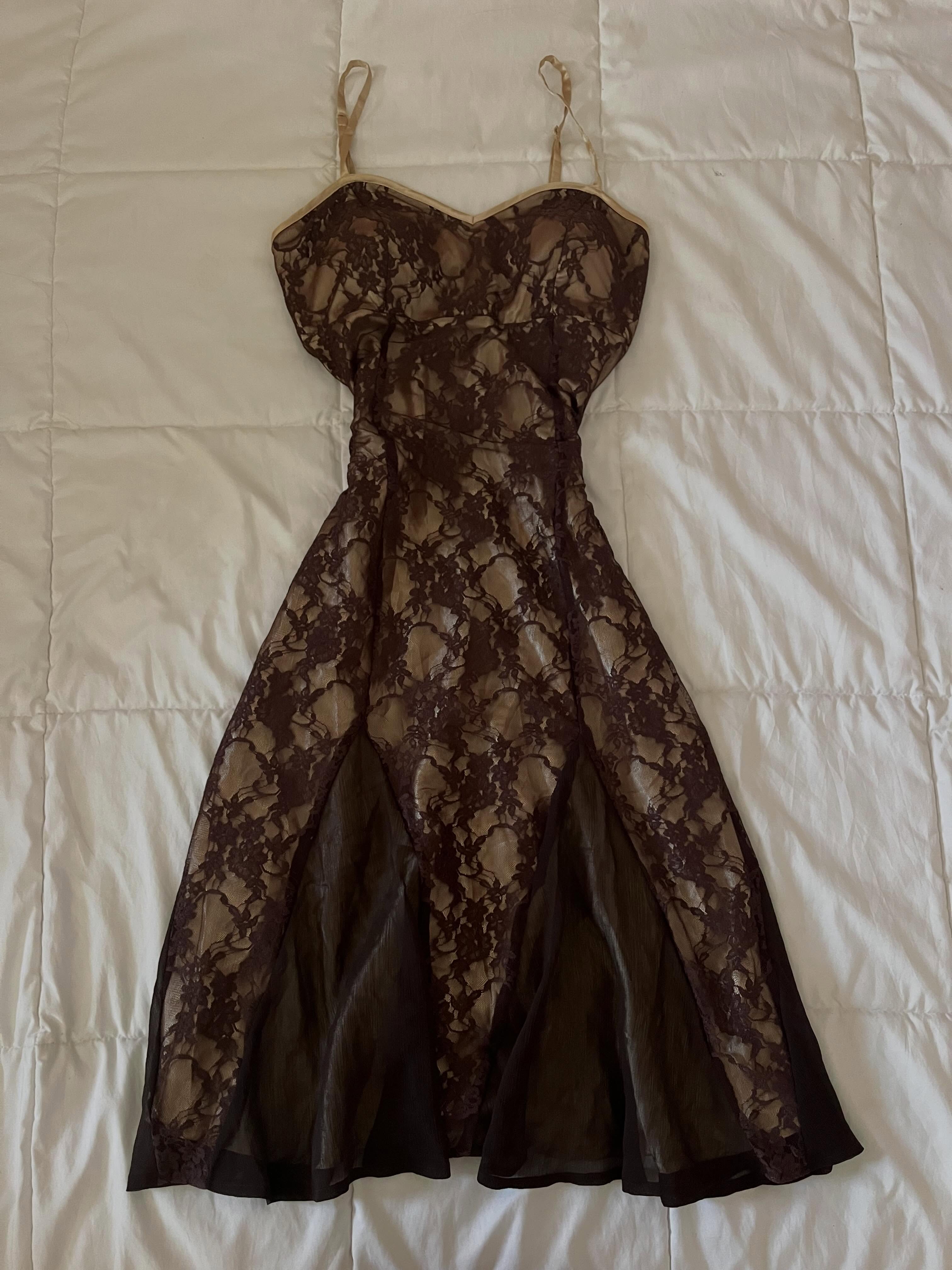 Vestido Lace Dress Marrom