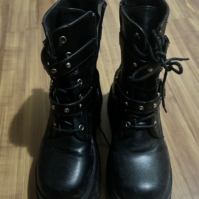 Bota Feminina Preta Gotica