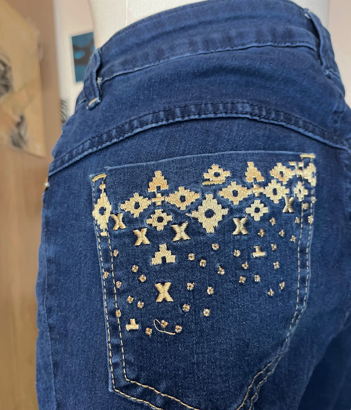 Calça Azul Social Larga Garimpo