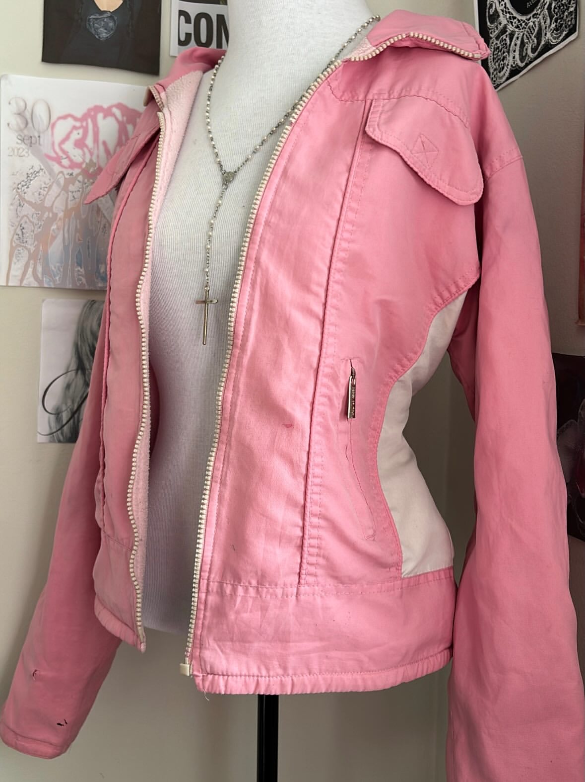 Jaqueta Pink e Cream Garimpo