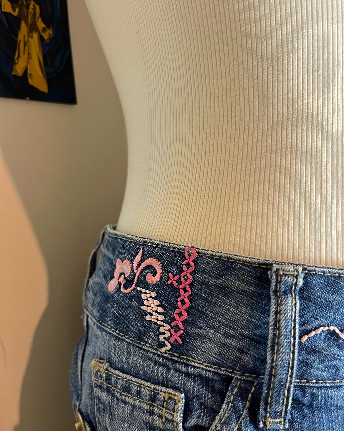 Calça Vintage Bordado Garimpo