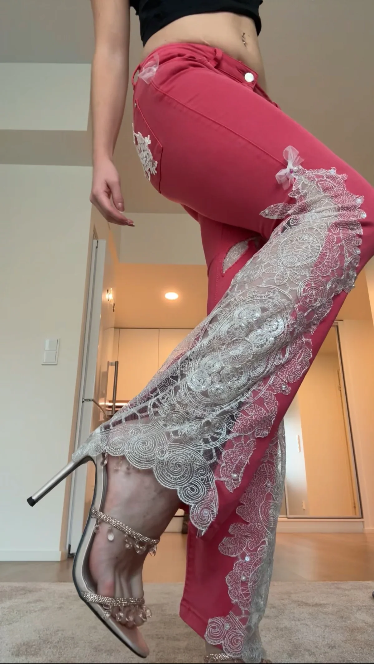Calça Flare Personalizada Vermelha